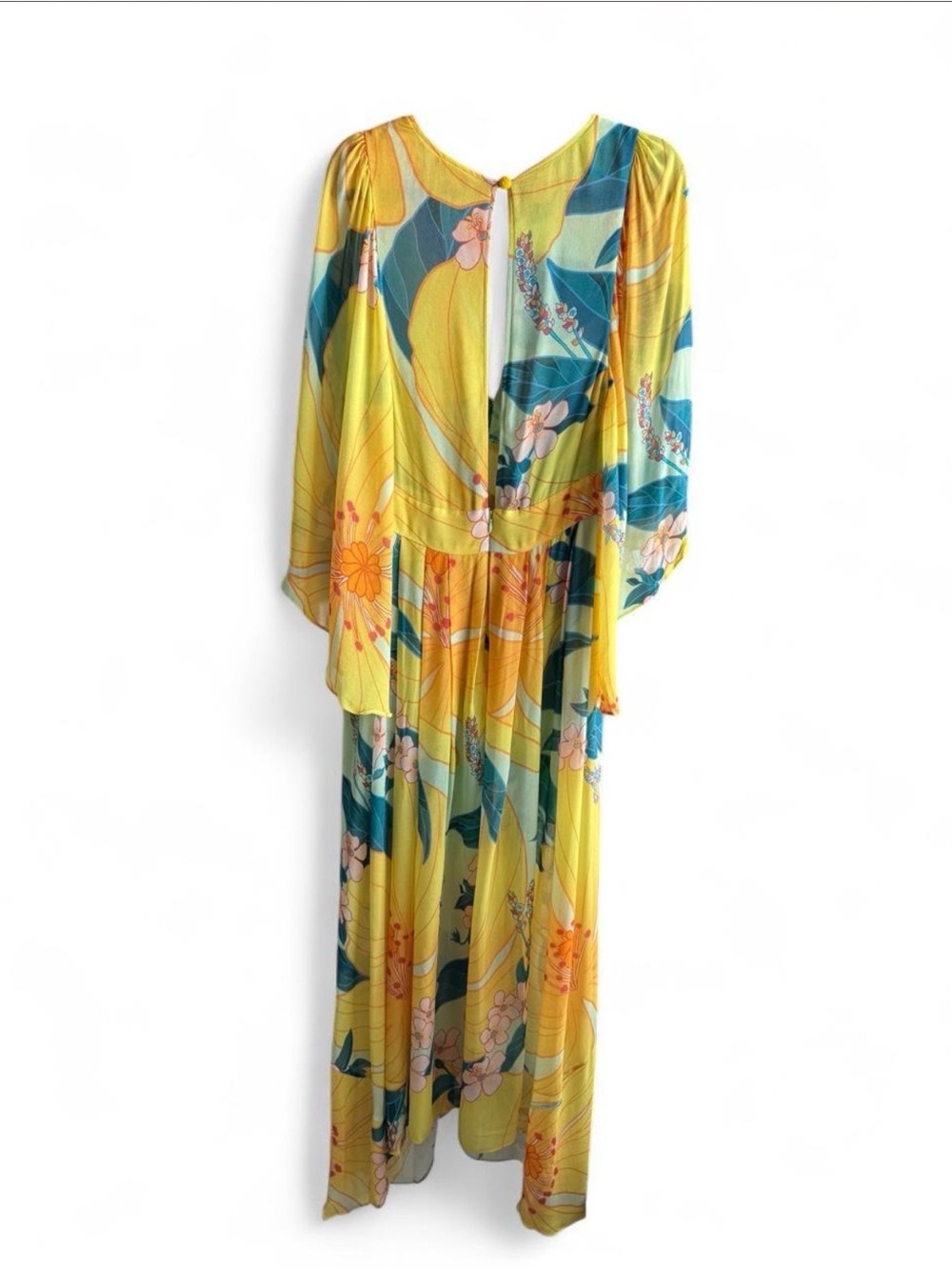 Farm Rio Pietra Yellow Floral Flowy Maxi Dress Size Medium Size M - Picture 4 of 10